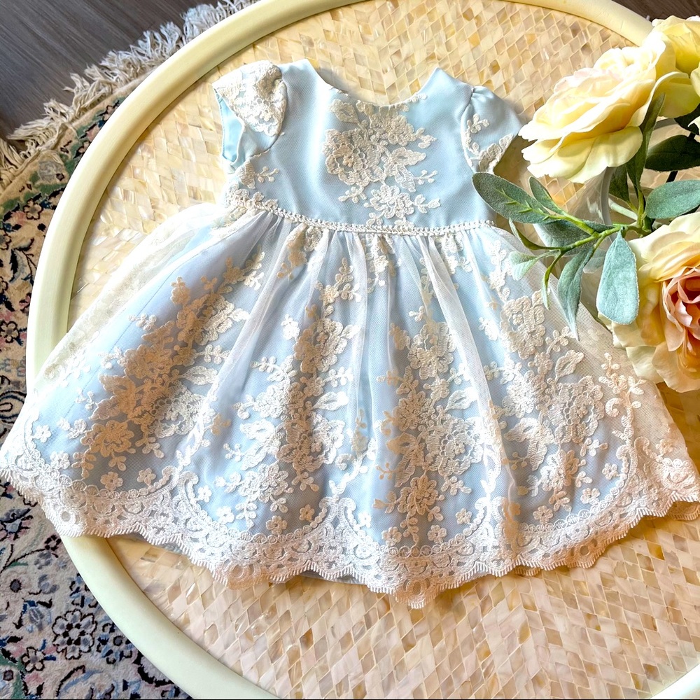 Lace Baby blue dress for 2T